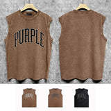 Purple Brand Distressed Tank T Shirts Distressed Sleeveless T-shirt Vest