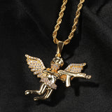 Jewelry Hip Hop Jewelry Gun Pendant Copper Zircon Angel Pieces Animal Spectrum