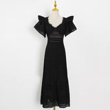 Bohemian Dress Hollow out Lace Split Dress