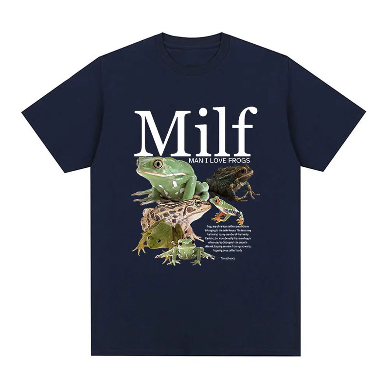 MILF Man I Love Frogs T Shirt Funny Frog Amphibian Lovers