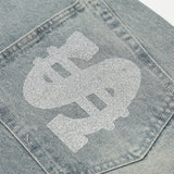 Men Jeans USD Printing Hip Hop Casual Loose