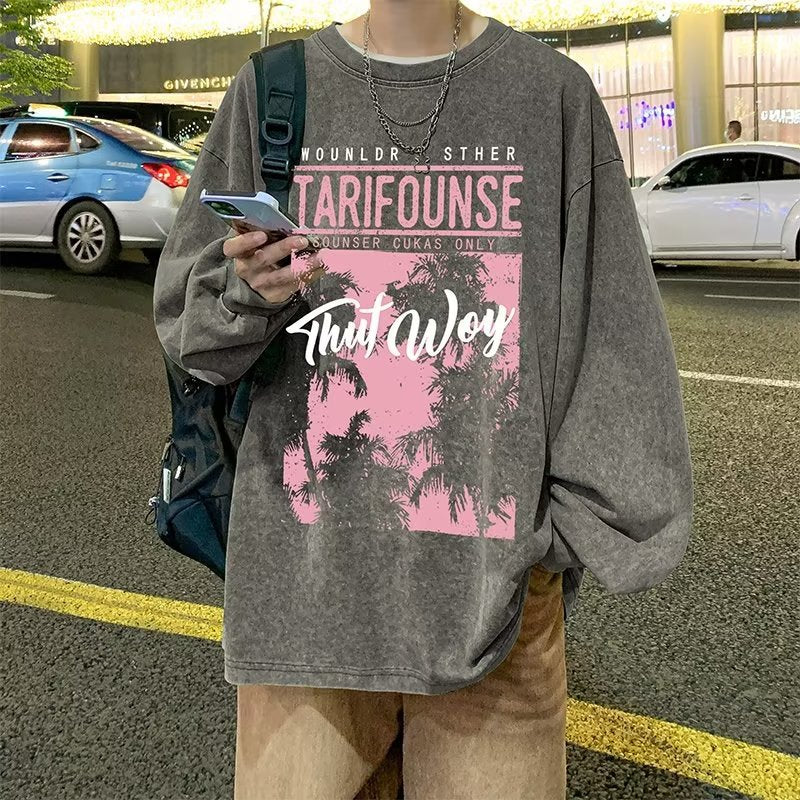 Men T Shirt Distressed Heavy Loose Casual