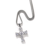 Jewelry Hip Hop S925 Silver Zirconium Claw Crosses Spectrum St. Valentine's Royalty
