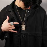 Jewelry Hip Hop Copper with Zircon Full Diamond Portraits Egypt Pieces Necklaces Far East Jesus Pieces Royalty