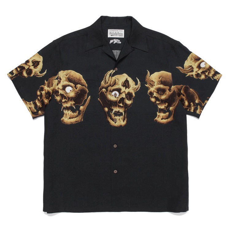 GUILTYPARTIES TIGER Shirts Skull Hawaiian Short Sleeves