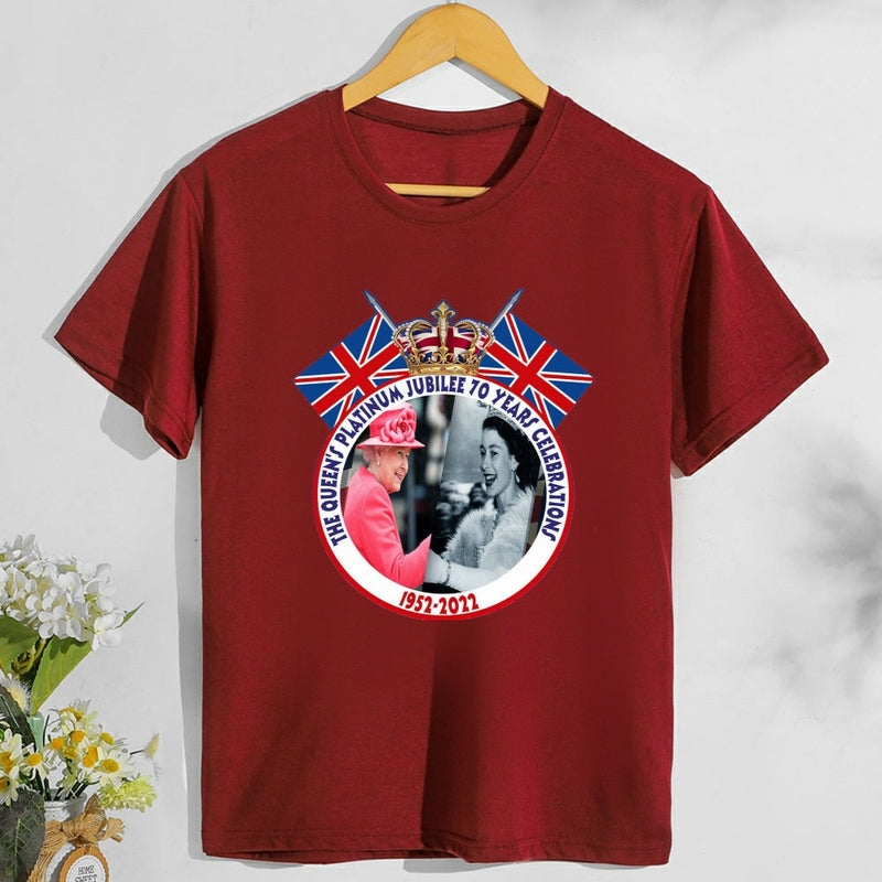 Inspired by Queen's Platinum Jubilee 2022 Elizabeth 70 Years T-shirt T-shirt Short Sleeve plus Size Loose