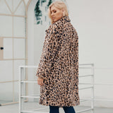 Women Fur Jacket Leopard Fur Fashionable Warm Coat