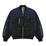 Men Cotton Loaded Jacket Coat Color Contrast Patchwork Jacket Coat Men's Loose Zip Motorcycle Cotton-Padded Jacket