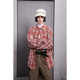 Unisex Shirt Patchwork Plaid Long Sleeve Shirt