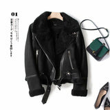 Women Cotton Coat Suede Imitation Lamb Wool Warm Jacket