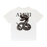 Amiri T Shirt Printed Casual Hip Hop round Neck Short Sleeve T-shirt