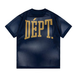 Gallery Dept T-Shirt Alphabet Print Hollow Mesh Short Sleeve T-Shirt