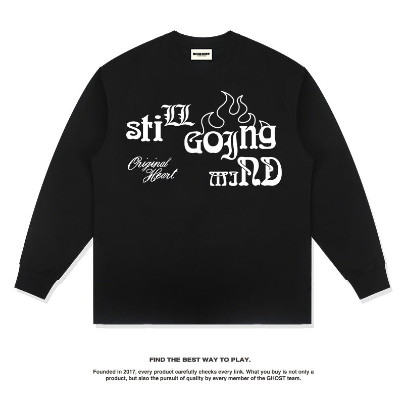 Unisex Long Sleeve Shirt Autumn/Winter Print Long Sleeve T-Shirt Vintage