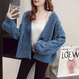 Women Knitted Cardigan Loose Leisure Short Sweater