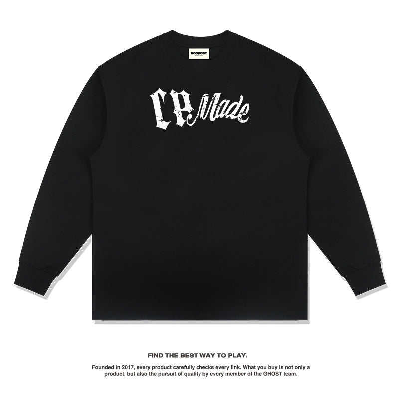 Unisex Long Sleeve Shirt Autumn and Winter Long Sleeve T-Shirt Loose