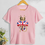 Inspired by Queen's Platinum Jubilee 2022 Elizabeth 70 Years T-shirt T-shirt Short Sleeve Loose