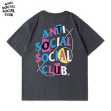 Anti Social Club T Shirt Men's Summer round Neck Cotton Loose