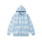 Denim Tears Hoodie Alphabet Cardigan Hooded Sweater
