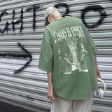 Men T Shirt Vintage Pure Cotton Heavy