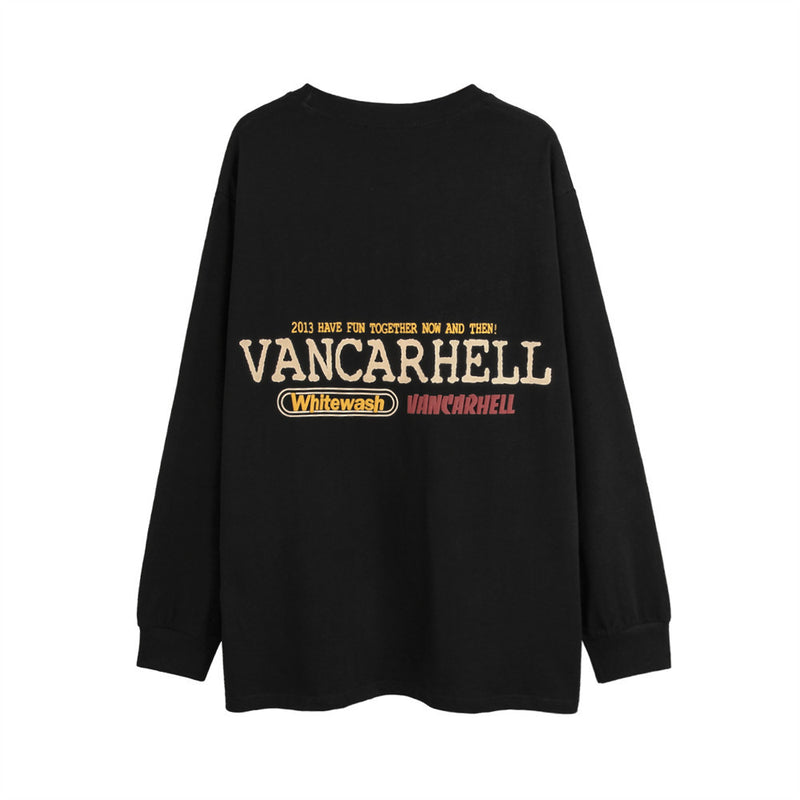 Men Long Sleeve T-Shirt Cartoon Cartoon Pattern Loose Casual Bottoming Shirt