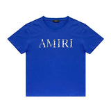 Amiri T Shirt Lettered Casual Hip Hop round Neck Short Sleeve T-shirt