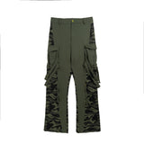 Cargo Pants Camouflage Stitching Overalls