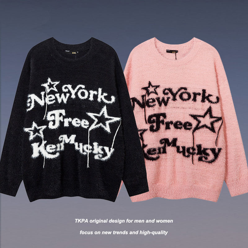 Women Sweater Loose Knitted Sweater Couple