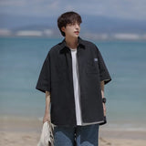 Men Shirts Short Summer Loose Teen Leisure