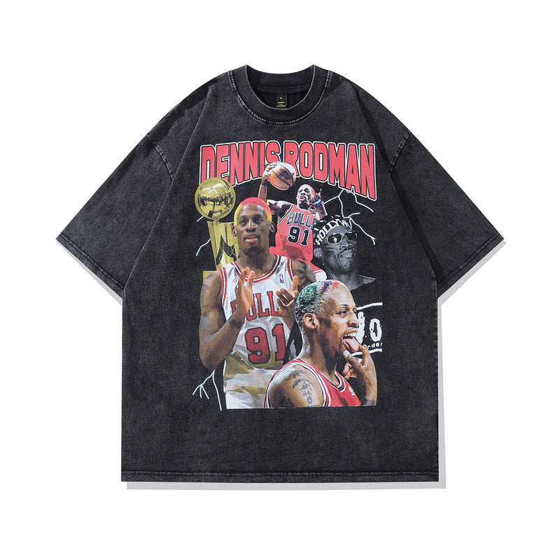 Men T-Shirt Rodman Print Distressed