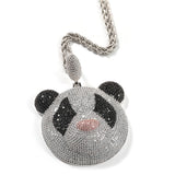 Jewelry ins Silver Diamond Panda Pendant Cartoon Fashion Animal Spectrum