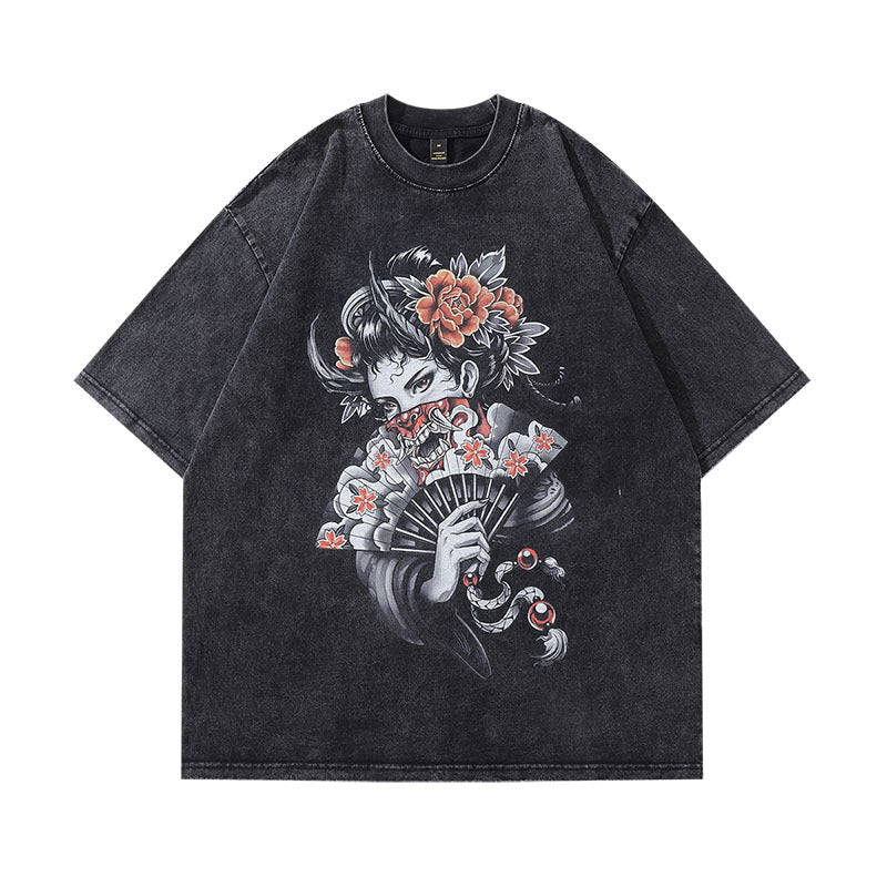 Men T-Shirt Ge Ji Printing Heavy Weight