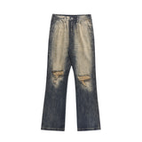 Men Jeans Ripped Distressed Loose