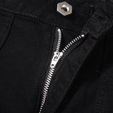 Men Jeans Zipper Pocket Casual Straight-Leg Loose