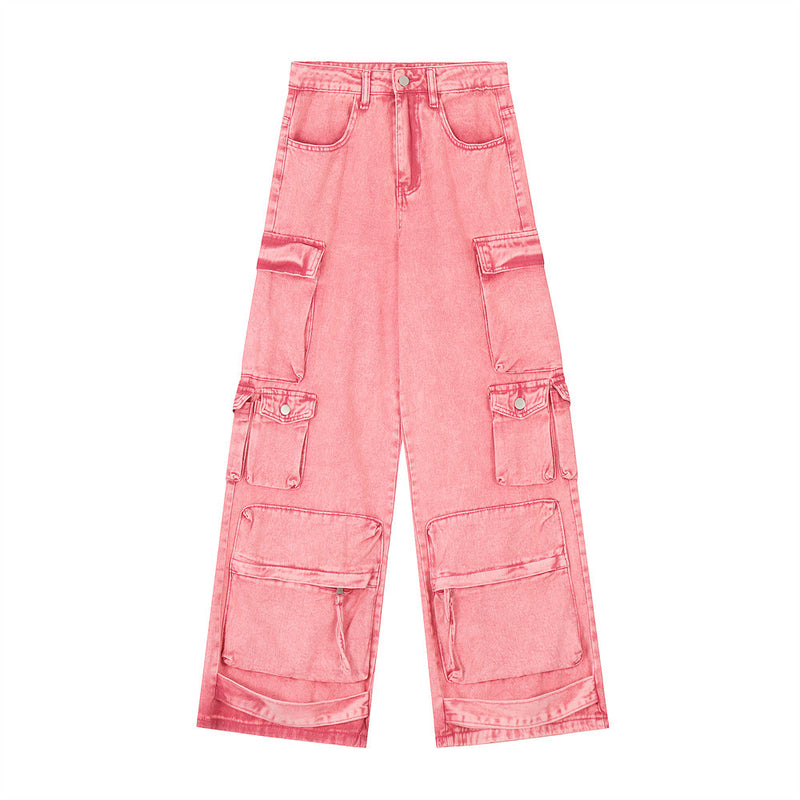 Men Jeans Multi-Pocket Jeans Loose
