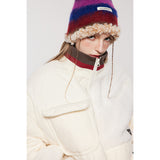 Unisex Coat Retro Patchwork Warm-Keeping Cotton Clothing