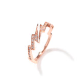 Rings Hip Hop Copper Zircon Cool Lightning Ring Spectrum