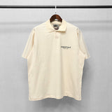 Fog Fear Of God Essentials T Shirt Double Line Polo Shirt Reflective Letter Short Sleeve Loose Couple