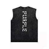 Purple Brand Distressed Tank T Shirts Distressed Sleeveless T-shirt Vest