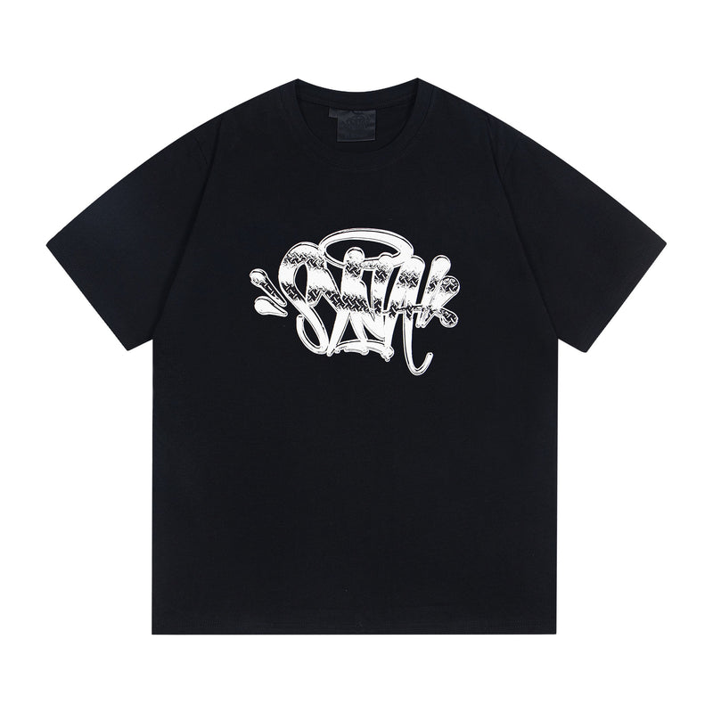 Synaworld T Shirts central cee Short Sleeve Classic Letter Print Loose Casual T-Shirt