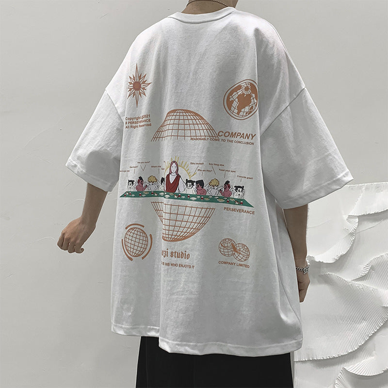 Men T Shirt Summer Loose Hip Hop Fashion