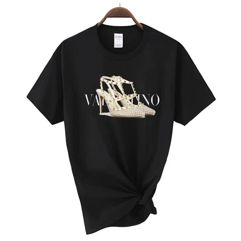 Cotton Letter Print Woman Men's T-shirt Cotton High Qua