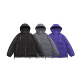 Unisex Coat Youth University Style Hooded Coat Thickened Cotton-Padded Coat