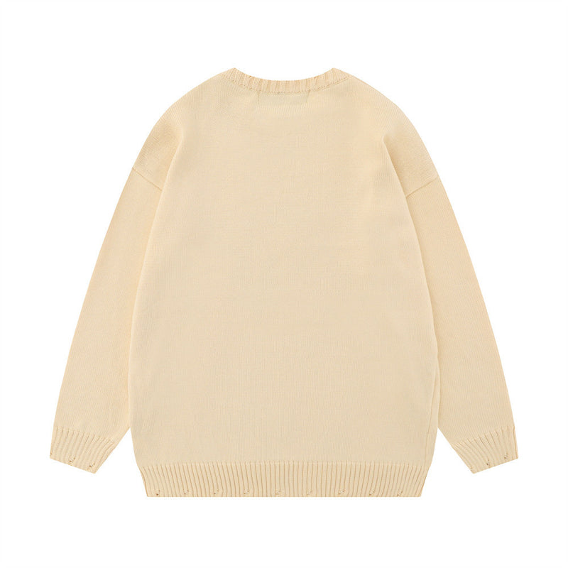 Men Sweater Character Printed round Neck Sweater