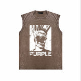 Purple Brand Distressed Tank T Shirts Distressed Sleeveless T-shirt Vest