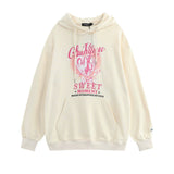 Men Fleece Lined Hoodie Printed Hoodie Autumn Men's Loose Street Long Sleeve Pullover