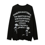 Women Sweater Vintage Oversize Portrait Sweater