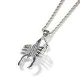 Jewelry Copper Zircon Scorpion Pendant Twist Chain Necklace ins Spectrum Animal Far East