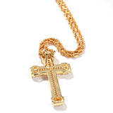 Jewelry Hip Hop Cross Pendant Personality T-Square Zircon Necklace Crosses St. Valentine's Spectrum