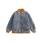 Unisex Coat Denim Coat Warm-Keeping Cotton Clothing Loose