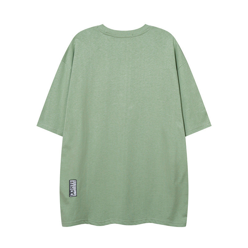 Men T-Shirt Butterfly Embedded Drill Old Oversize
